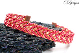 Chevron wire kumihimo bracelet ⎮ Copper and pink