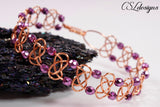 Josephine knot wirework bracelet ⎮ Copper and purple