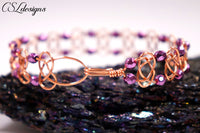 Josephine knot wirework bracelet ⎮ Copper and purple