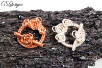 Rose wirework toggle clasp ⎮ Silver and copper