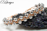 Outside beaded wirework braided bracelet ⎮ Copper and silver