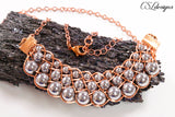 Collar wire kumihimo necklace ⎮ Copper and silver