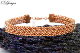 Unisex wire kumihimo bracelet ⎮ Copper and silver