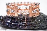 Beaded art deco wirework bracelet ⎮ Copper and silver