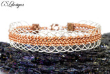 Laced wire kumihimo bracelet ⎮ Copper and silver