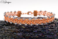 Edgy wire kumihimo bracelet ⎮ Copper and silver