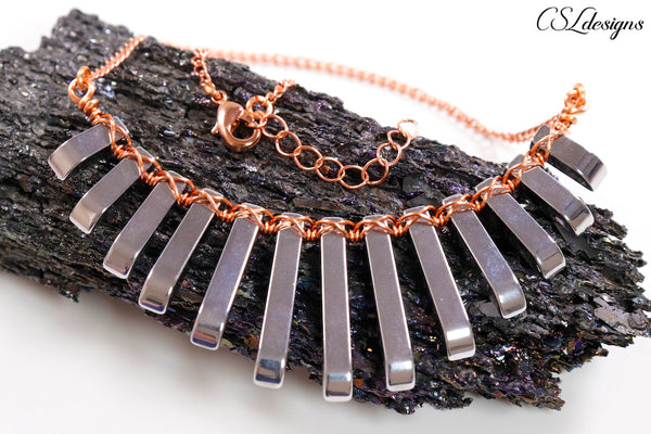 Warrior princess wirework necklace ⎮ Copper and silver