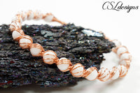 Candy spirals wirework bracelet ⎮ Copper and white