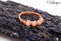 Candy spirals wirework ring ⎮ Copper and white