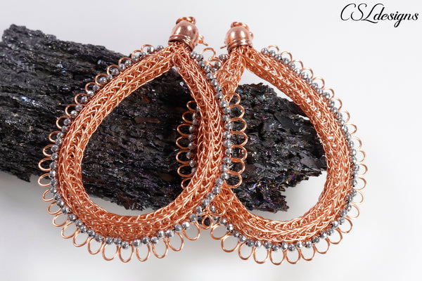 Astral viking knit wirework earrings