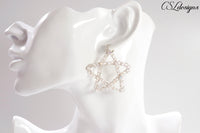 Wire crochet star earrings