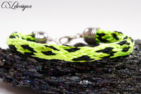 Leopard print kumihimo bracelet ⎮ Green