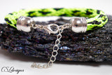 Leopard print kumihimo bracelet ⎮ Green