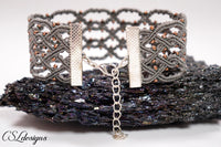 Celtic micro macrame bracelet ⎮ Grey and copper