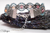 Antique micro macrame bracelet ⎮ Grey and multicoloured
