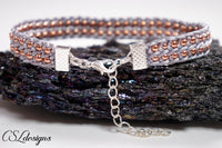 Snaky kumihimo bracelet ⎮ Grey and copper
