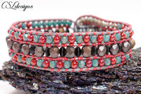 Antique leather wrap bracelet ⎮ Multicoloured