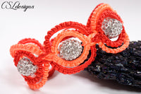 Circles macrame bracelet ⎮ Orange and red