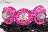 Circles macrame bracelet ⎮ Purple and pink