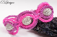 Circles macrame bracelet ⎮ Purple and pink