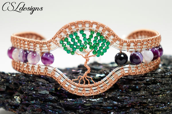 Tree of life wirework bracelet ⎮ Purple