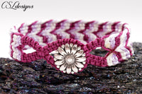 Herringbone macrame bracelet ⎮ Purple