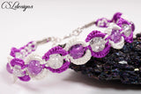 Saturn macrame bracelet ⎮ Purple and white