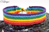 Striped micro macrame bracelet ⎮ Rainbow