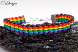 Rainbow stripes kumihimo bracelet ⎮ Rainbow