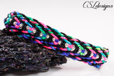 Woven macrame bracelet ⎮ Rainbow and silver