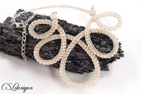 Eternal loops wire kumihimo necklace ⎮ Silver