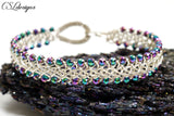3 strand braid wire woven bracelet ⎮ Silver and rainbow