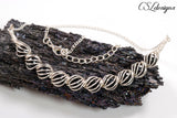 Candy spirals wirework necklace ⎮ Silver and black