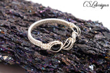 Candy spirals wirework ring ⎮ Silver and black