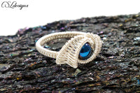 Dragons eye wirework ring ⎮ Silver and blue