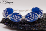 Celtic lace wirework bracelet ⎮ Silver and blue