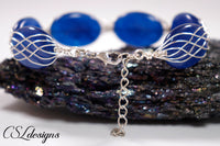 Celtic lace wirework bracelet ⎮ Silver and blue