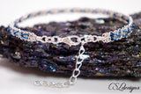 Kisses wire macrame bracelet ⎮ Silver and blue