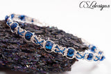 Kisses wire macrame bracelet ⎮ Silver and blue beads