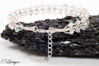 Triple twist wirework bracelet ⎮ Silver and crystal