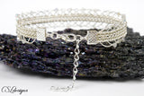 Laced wire kumihimo bracelet ⎮ Silver