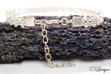 Edgy wire kumihimo bracelet ⎮ Silver and crystal