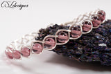 Inside braided wirework bracelet ⎮ Silver and purple