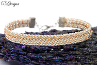 Unisex wire kumihimo bracelet ⎮ Silver and copper
