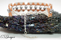 Art deco wirework bracelet ⎮ Silver and copper
