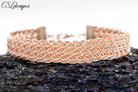 Elegant wire kumihimo bracelet ⎮ Silver and copper