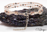 Triple row wire macrame bracelet ⎮ Silver, copper and black