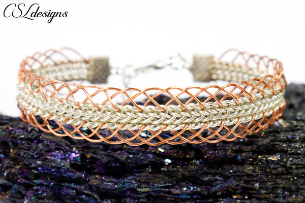 Silver Plated Wire Weave Bracelet with Lilac Stardust and Small Deep Purple  Beads - Argentchier Jewellery Guernsey