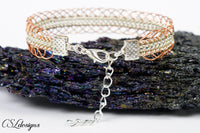 Laced wire kumihimo bracelet ⎮ Silver and copper