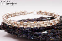 Beaded coils wirework bracelet ⎮ Silver and copper